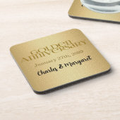 50. Goldener Jubiläumsdamast Untersetzer (Linke Seite)