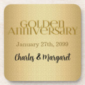 50. Goldener Jubiläumsdamast Untersetzer (Vorderseite)
