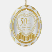 50. Goldener Name u. Datum des Hochzeitstag-| DIY Keramikornament (Rechts)