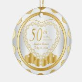 50. Goldener Name u. Datum des Hochzeitstag-| DIY Keramikornament (Links)
