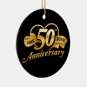 50. Goldenes Hochzeitsjubiläum Keramik Ornament (Rechts)