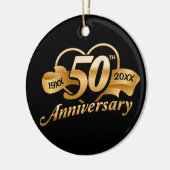 50. Goldenes Hochzeitsjubiläum Keramik Ornament (Links)