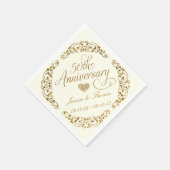 50. Goldenes Hochzeitspapier Napkins Serviette (Ecke)