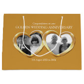 50. goldenes Hochzeitsstipenbeutel Große Geschenktüte (Vorderseite)