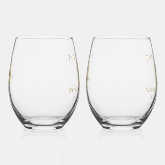 50. Goldenes Hochzeitsszenario Weinglas Ohne Stiel (Rechts)