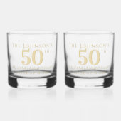 50. Goldenes Hochzeitsszenario Whiskyglas (Vorderseite)