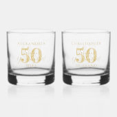 50. Goldenes Hochzeitsszenario Whiskyglas (Rückseite)
