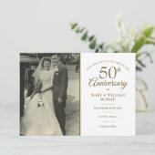 50. Goldenes Hochzeitstag 2 Foto Save The Date (Stehend Vorderseite)