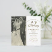 50. Goldenes Hochzeitstag 2 Foto Square Einladung (Stehend Vorderseite)