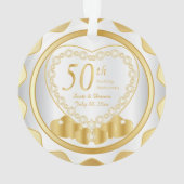 50. Goldenes Hochzeitstag 2 Ornament (Rückseite)