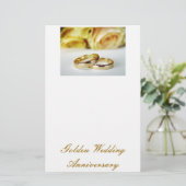 50. Goldenes Hochzeitstag Briefpapier (Stehend Vorderseite)