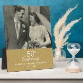 50. Goldenes Hochzeitstag Confetti-Foto Fotoplatte (Seite)