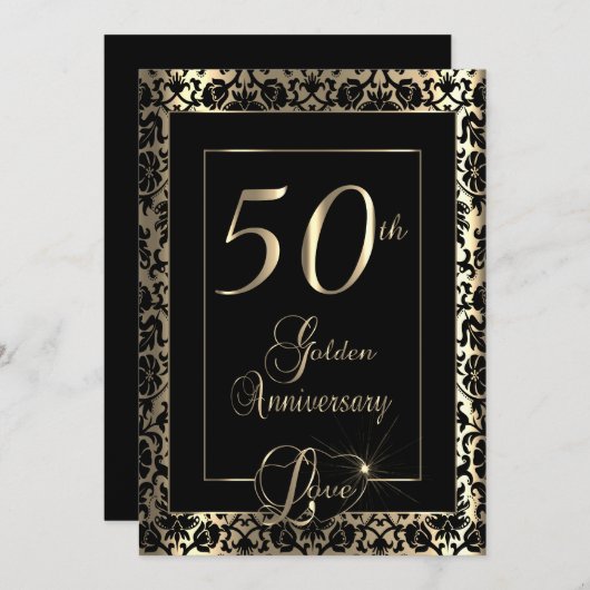 50. Goldenes Hochzeitstag| DIREKT Einladung (Vorne/Hinten)
