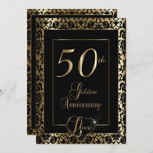 50. Goldenes Hochzeitstag| DIREKT Einladung (Vorne/Hinten)