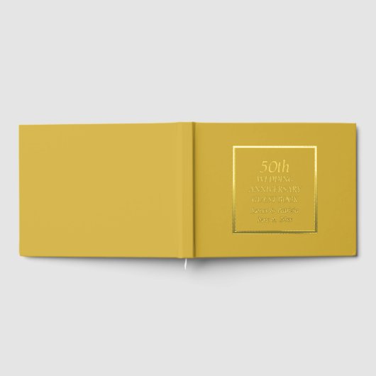 50. Goldenes Hochzeitstag Einfach stilisiert Gästebuch (Voll)