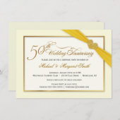 50. Goldenes Hochzeitstag Elegante Einladung (Vorne/Hinten)