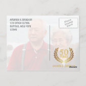 50. Goldenes Hochzeitstag Foto Danke Postkarte (Rückseite)