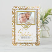 50. Goldenes Hochzeitstag-Foto Einladung (Stehend Vorderseite)