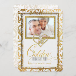 50. Goldenes Hochzeitstag-Foto Einladung