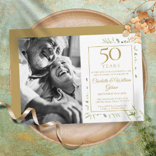 50. Goldenes Hochzeitstag Foto für Grünpflanzen Einladung