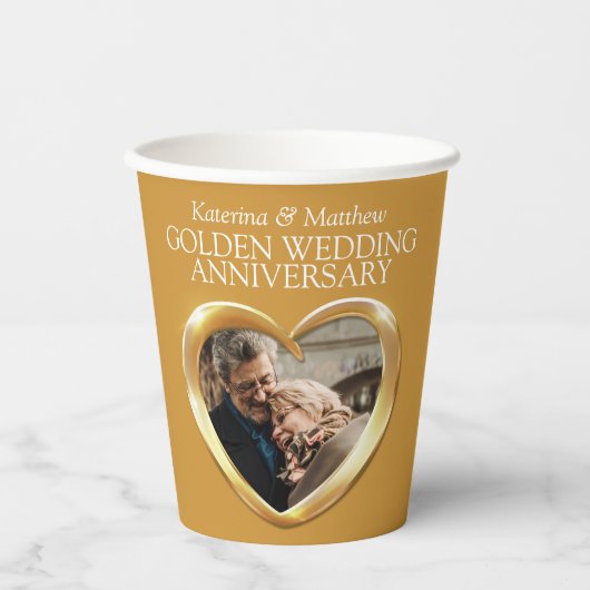 50. Goldenes Hochzeitstag - Foto Pappbecher (Vorderseite)