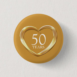 50. goldenes Hochzeitstag Herzknopf Abzeichen Button