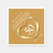50. goldenes Hochzeitstag Herzstück individuelle N Serviette (Vorderseite)
