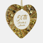 50. goldenes Hochzeitstag Keramik Ornament (Rechts)