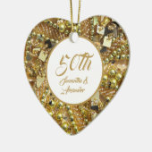 50. goldenes Hochzeitstag Keramik Ornament (Links)