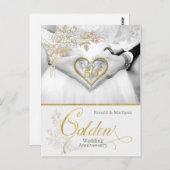 50. Goldenes Hochzeitstag mit Namen Postkarte (Vorne/Hinten)