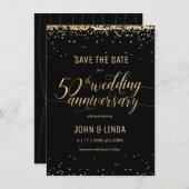 50. Goldenes Hochzeitstag Save the Date Einladung (Vorne/Hinten)