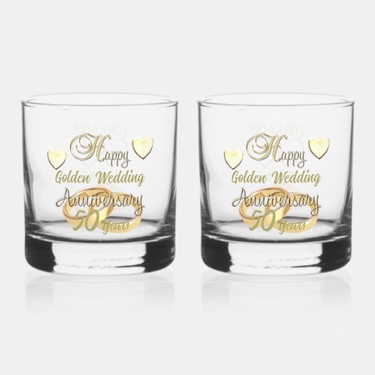 50. Goldenes Hochzeitstipendium Whiskyglas (Vorderseite)