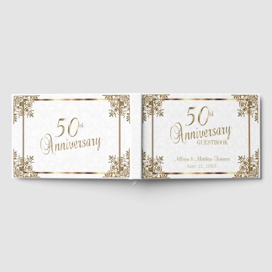 50. Goldenes Jahr-Design Gästebuch (Voll)