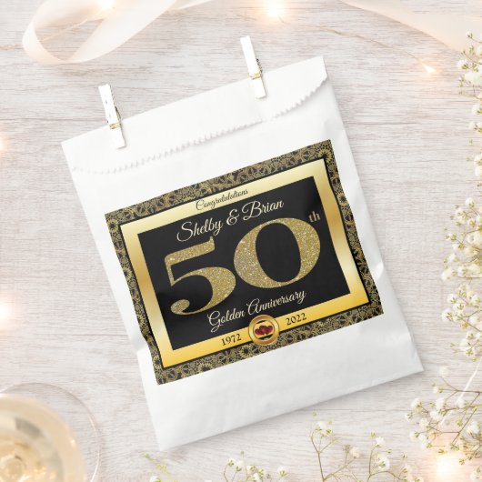 50. Goldenes Jahr Geschenktütchen (Ausgeschnitten)