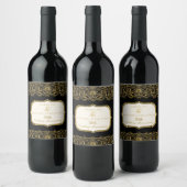 50. Goldenes Jahr Schwarz und Gold Weinetikett (Flaschen)