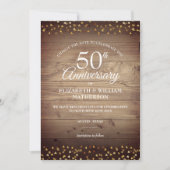 50. Goldenes Jubiläum Ändern Sie das Datum Rustika Einladung (Vorderseite)