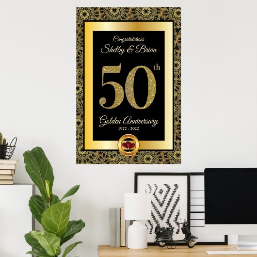 50. Goldenes Jubiläum Begrüßungszeichen Poster (Heimbüro)