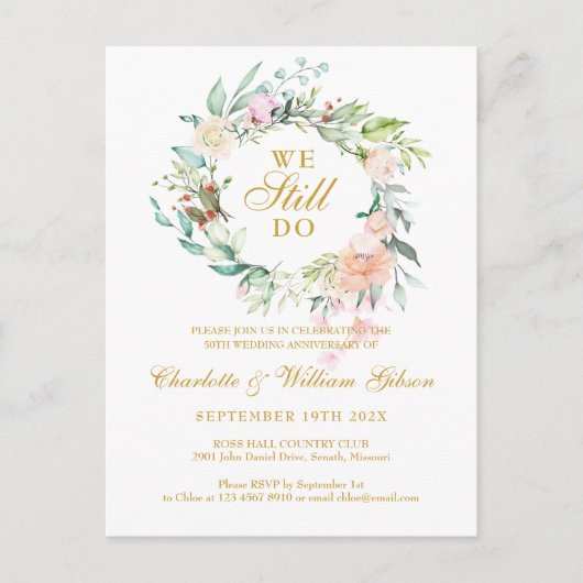 50. Goldenes Jubiläum, das wir noch immer feierlic Einladungspostkarte (Vorderseite)