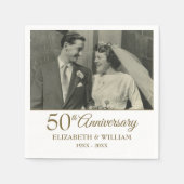 50. Goldenes Jubiläum Hochzeit Foto Napkins Serviette (Vorderseite)