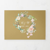 50. Goldenes Jubiläum Hochzeiten Rose Blumenkohl Dreifach Gefaltete Einladung (Cover)