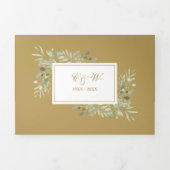 50. Goldenes Jubiläum Hochzeitsgrün Dreifach Gefaltete Einladung (Cover)