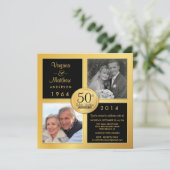 50. Goldenes Jubiläum mit Fotos der Vergangenheit  Einladung (Stehend Vorderseite)