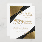 50. Goldenes Jubiläum - Save the Date Ankündigungspostkarte (Vorne/Hinten)