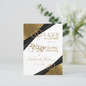 50. Goldenes Jubiläum - Save the Date Ankündigungspostkarte (Stehend Vorderseite)