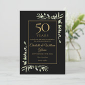 50. Goldenes Jubiläum Save the Date Gold Black (Stehend Vorderseite)
