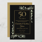 50. Goldenes Jubiläum Save the Date Gold Black (Vorne/Hinten)