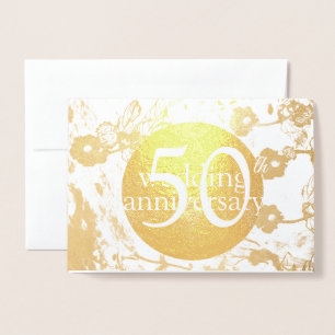 50. Goldfolien-Hochzeits-Blumenkarte leer Folienkarte