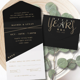 50. Goldhochzeit All In One Einladung