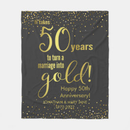 50. Goldhochzeit Fleecedecke