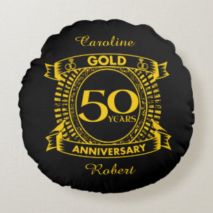50. Goldhochzeit Rundes Kissen